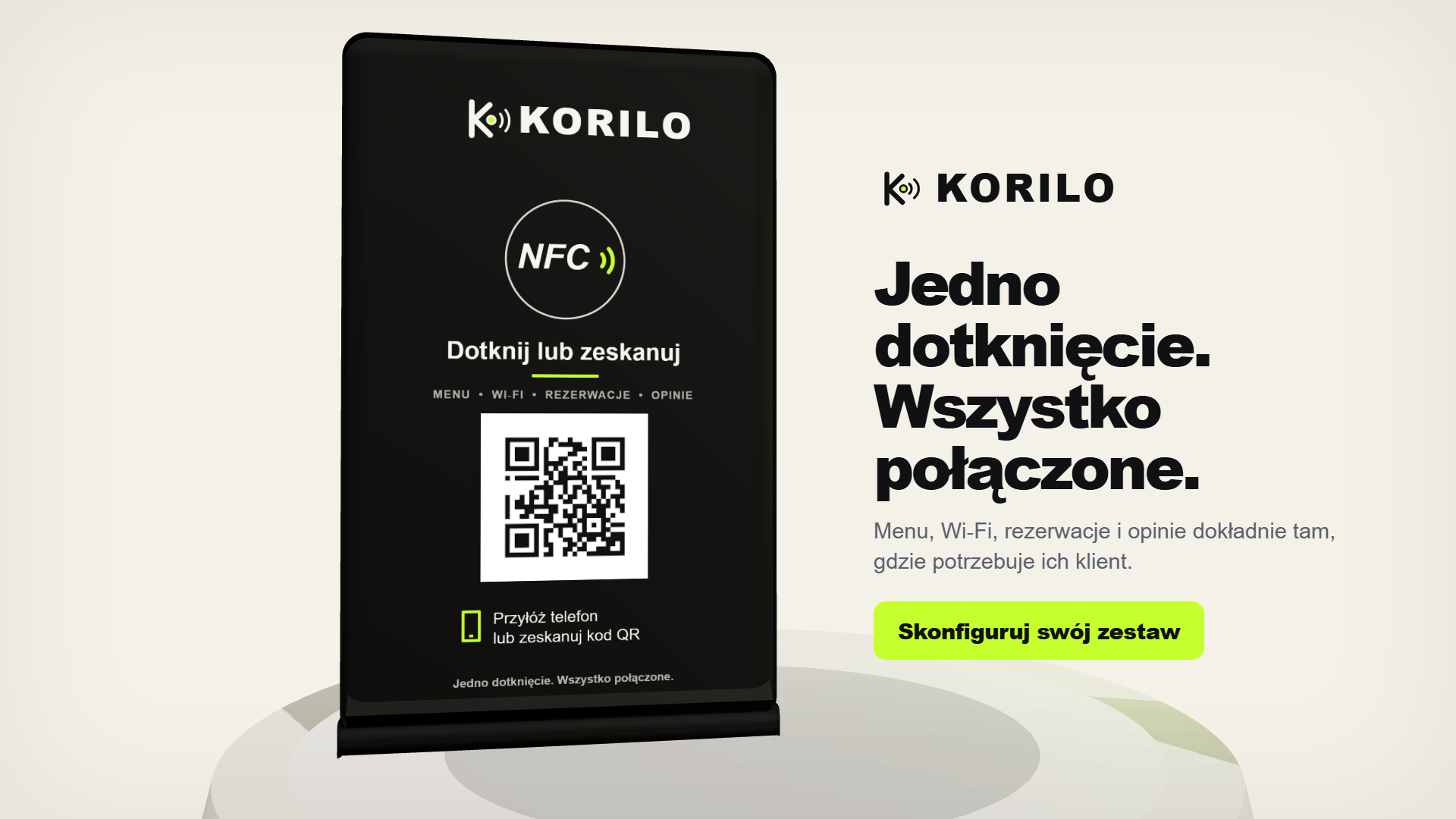 Stojak KORILO obok ekranu telefonu